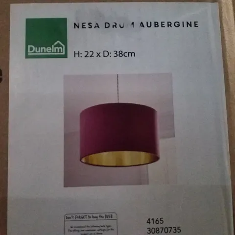 BOXED DUNELM NESA 38CM DRUM - AUBERGINE