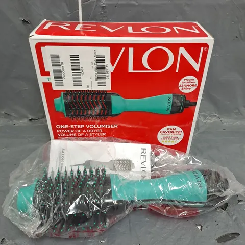 BOXED REVLON SALON HAIR DRYER AND VOLUMISER - TEAL