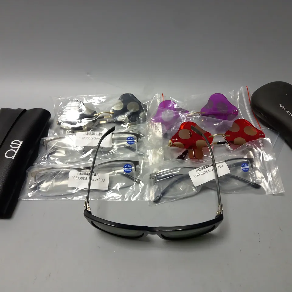 APPROXIMATELY 15 PAIRS OF GLASSES FROM VISION EXPRESS, EXPLICIT POETS, ETC