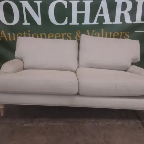 DESIGNER LOUNGE CO EGG SHELL FABRIC 3 SEATER SOFA