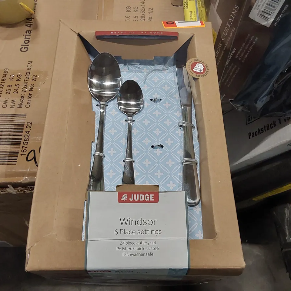 BOXED JUDGE WINDSOR 23 PIECE STAINLESS STEEL CUTLERY SET (1 BOX)