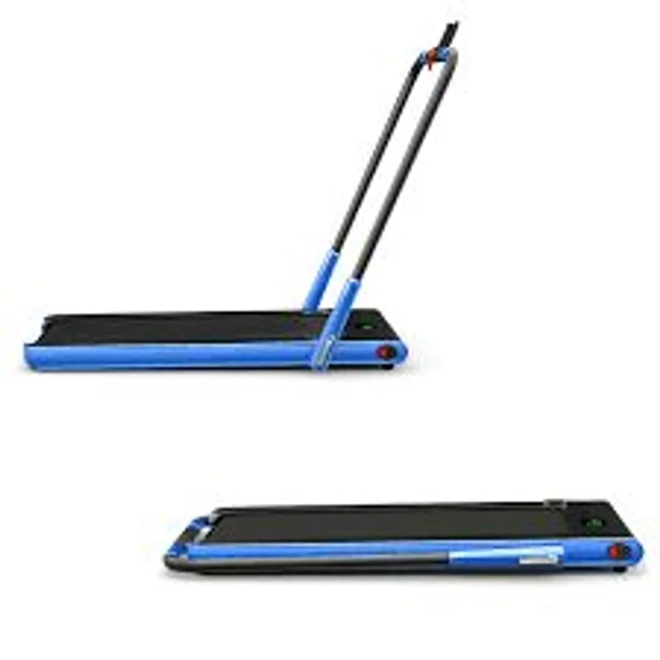 BOXED COSTWAY FOLDING TREADMILL WITH LED DISPLAY BLUETOOTH SPEAKER - BLUE