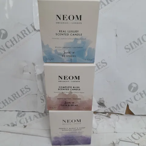 SET OF 3 NEOM 185G SCENTED CANDLES - SLEEP 
