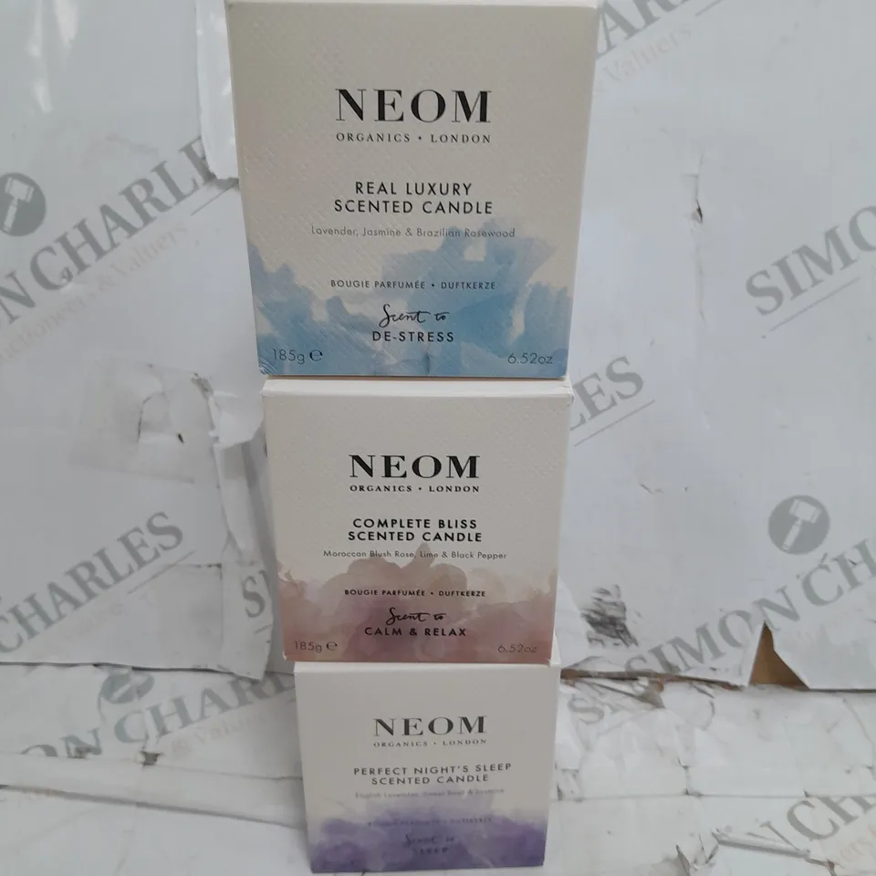 SET OF 3 NEOM 185G SCENTED CANDLES - SLEEP