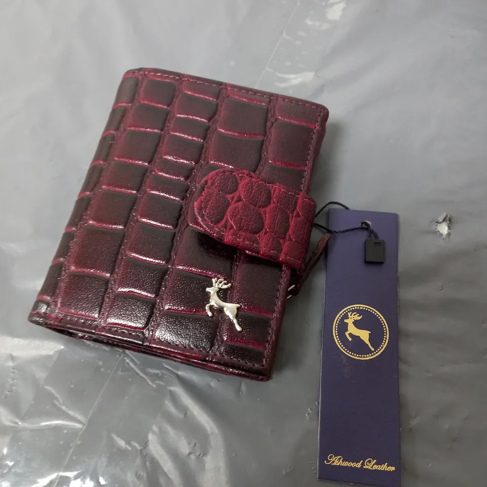 ASHWOOD LONDON BURGANDY LEATHER WALLET 