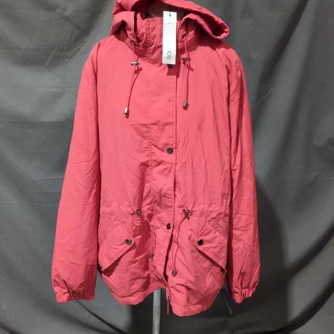 ROMAN CORAL LIGHTWEIGHT HOODED JACKET – WOMEN’S, DRAWCORDS & POCKETS SIZE 18