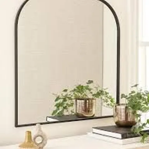BOXED BLACK ROUNDED ARCHED MIRROR 71cm 