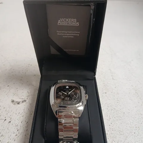 BOXED VICKERS ARMSTRONGS CHRONOGRAPH WATCH – STAINLESS STEEL