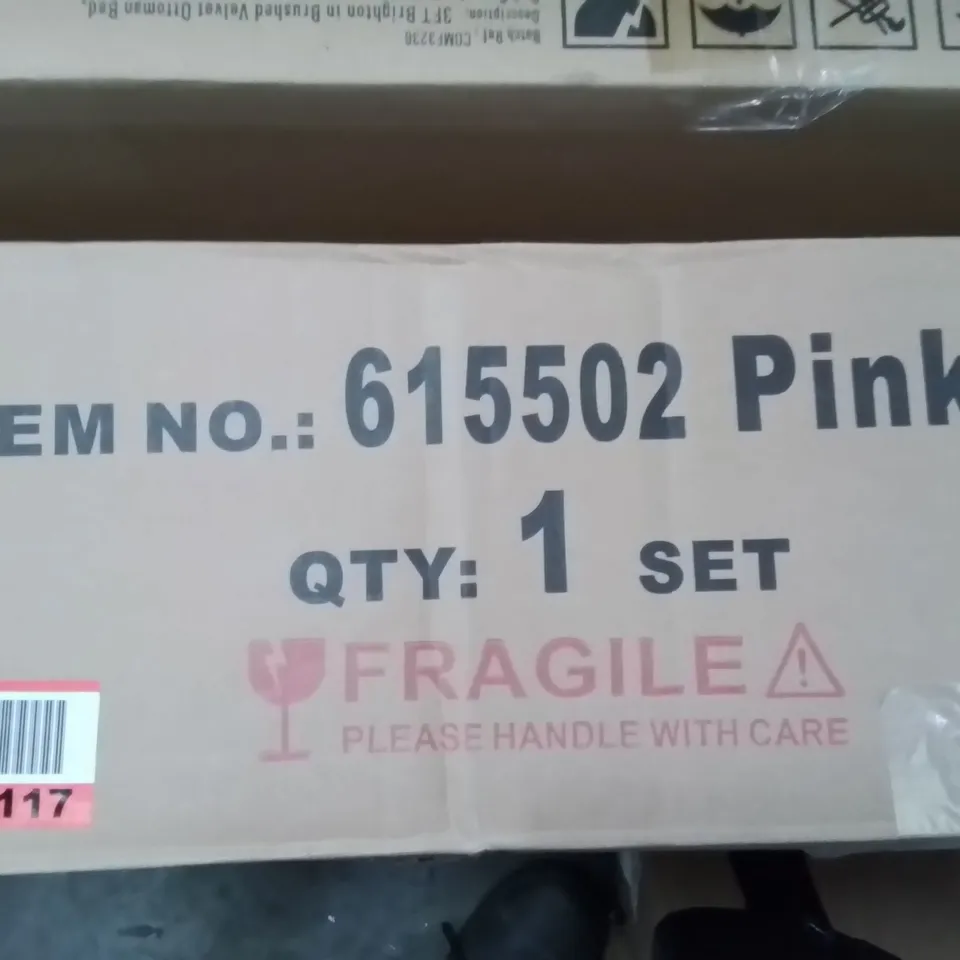 BOXED COLOR 2 SEATER UPHOLSTERED SOFA -PINK-