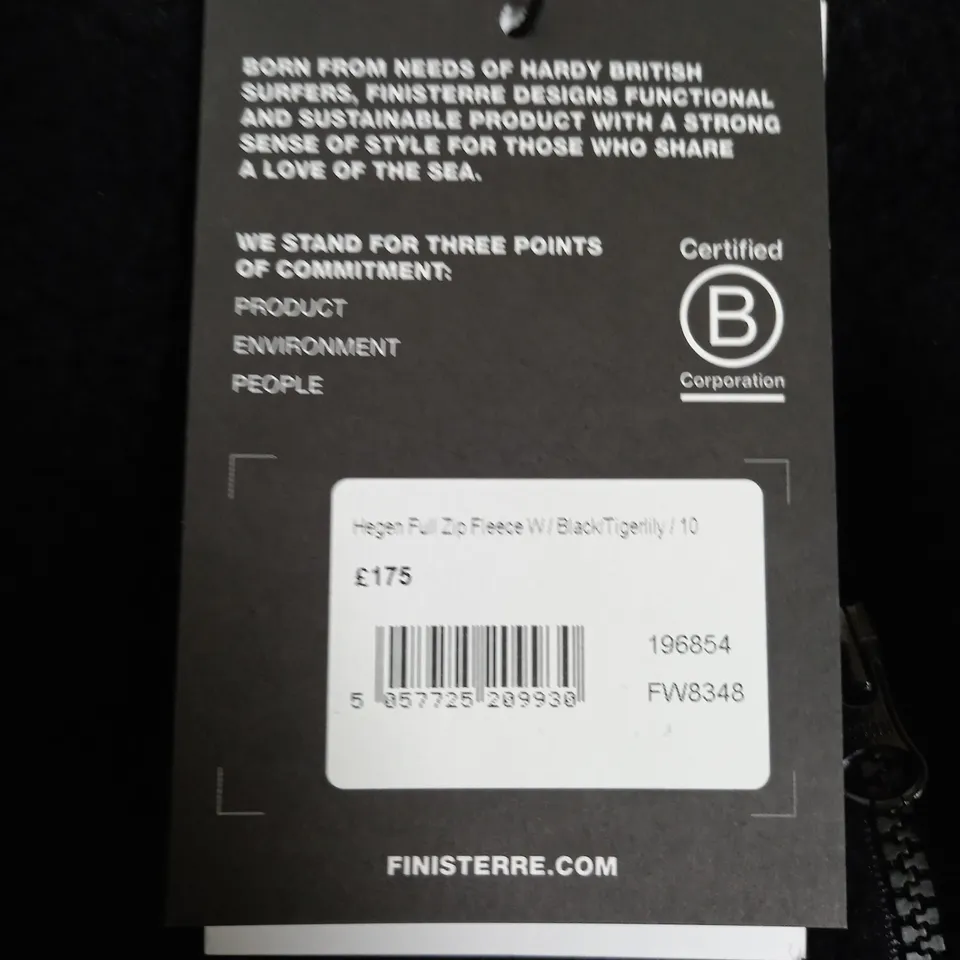 FINISTERRE HEGEN FULL ZIP FLEECE SIZE 10
