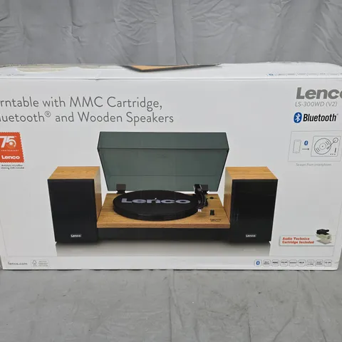 LENCO LS-300WD (V2) TURNTABLE WITH BLUETOOTH – BOXED