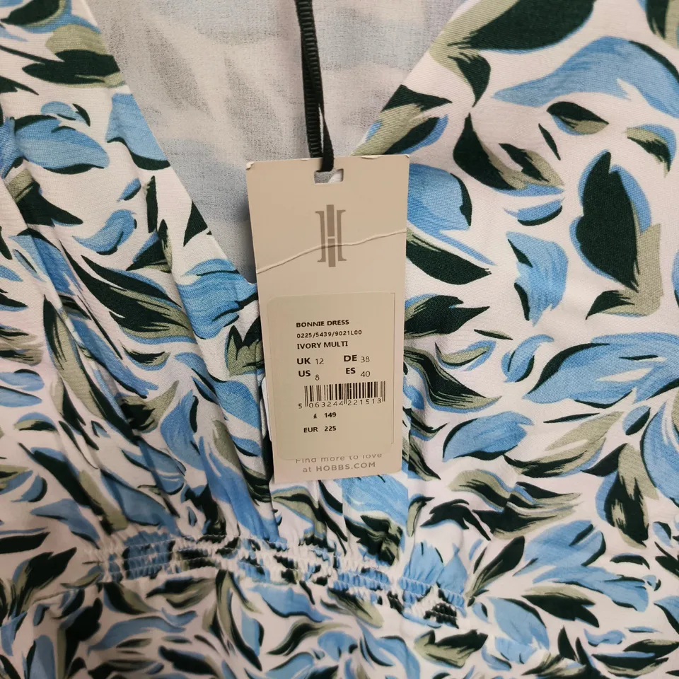HOBBS LONDON BONNIE DRESS IVORY/MULTI UK12 TAGGED RRP £149