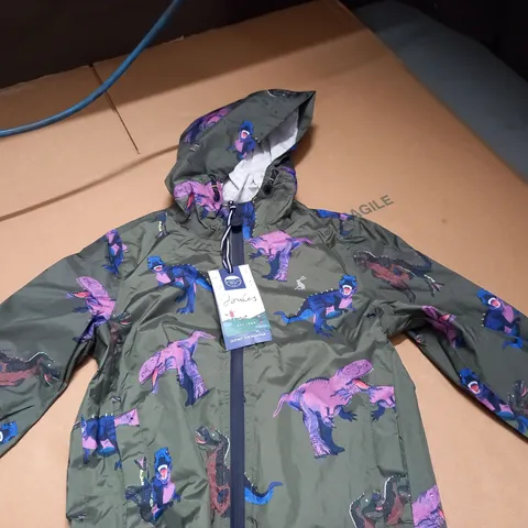 JOULES GREEN WITH DINOSAUR DETAIL WATERPROOF JACKET - 5 YEARS