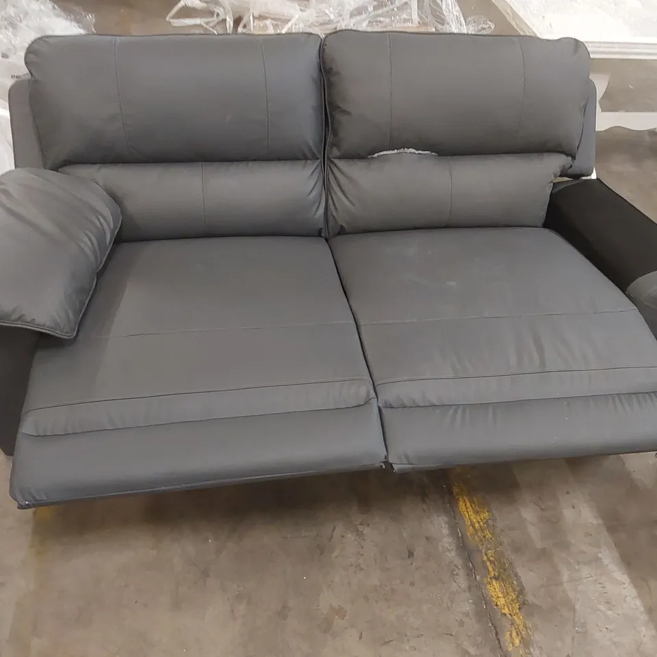 QUALITY DESIGNER 3 SEATER FAUX LEATHER MANUAL RECLINER SOFA 