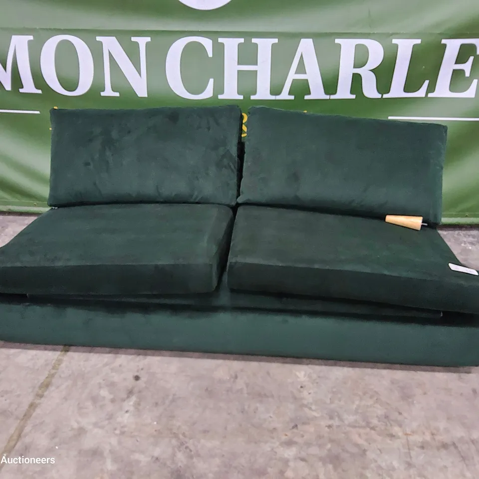 DESIGNERMETAL ACTION SOFA BED PLUSH GREEN FABRIC 