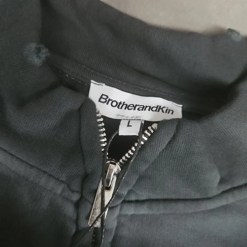 BROTHERANDKIN ZIP-FRONT JACKET, SIZE L – BLACK