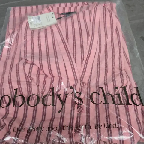NOBODYS CHILD MIDI DRESS IN PINK STRIPE SIZE UK6