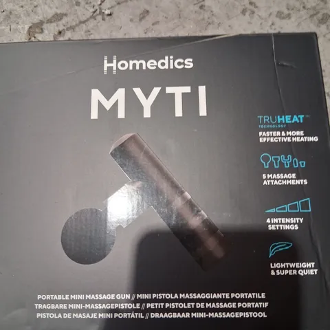 BOXED HOMEDICS MYTI PORTABLE MINI MASSAGE GUN
