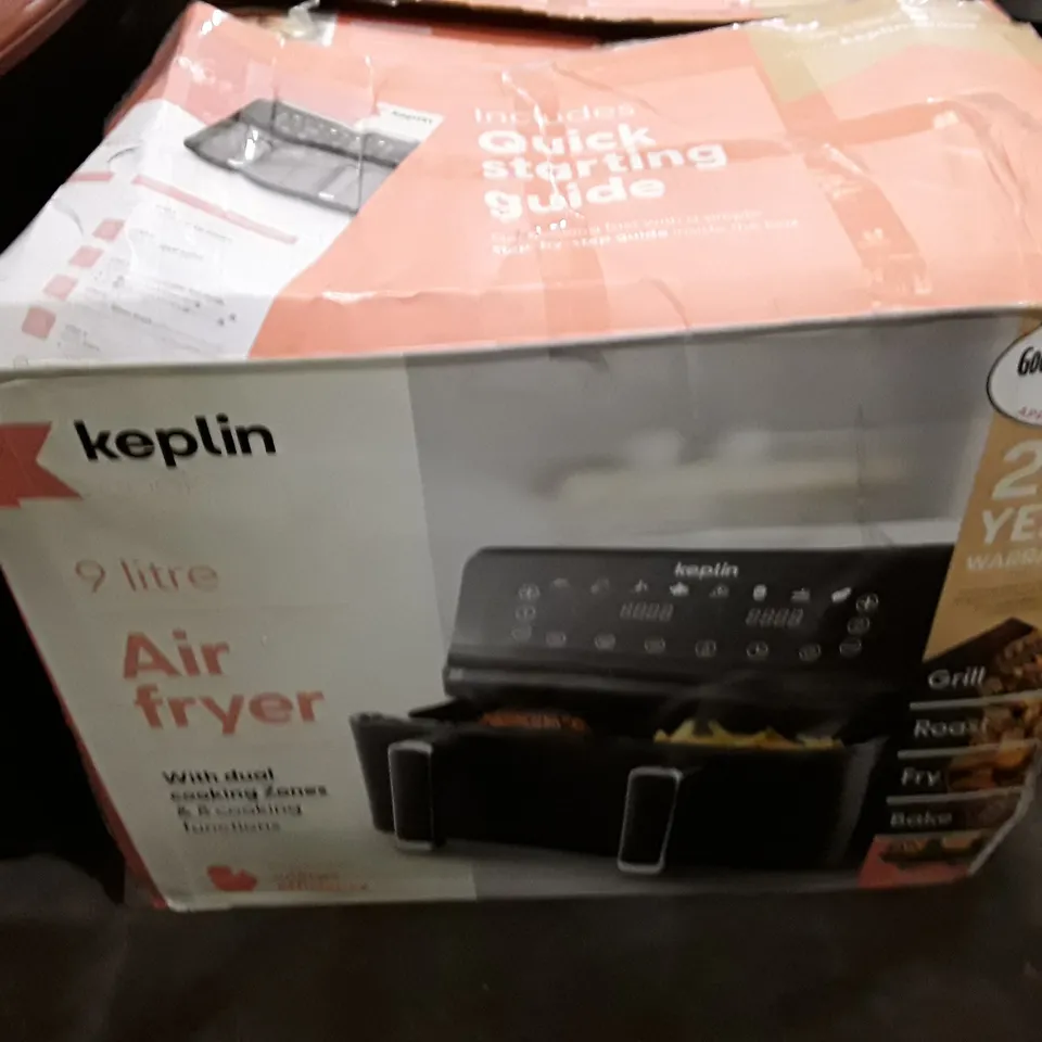 BOXED KEPLIN 9 LITRE AIR FRYER WITH DUAL COOKING ZONES 