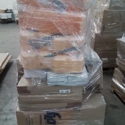 MIXED PALLET OF VARIOUS HOUSEHOLD ITEMS TO INCLUDE: TAKE AWAY TRAYS, PAPER BAGS ECT.