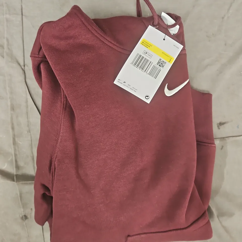 NIKE WOMEN'S LONG SLEEVE HOODIE IN BURGUNDY SIZE SMALL