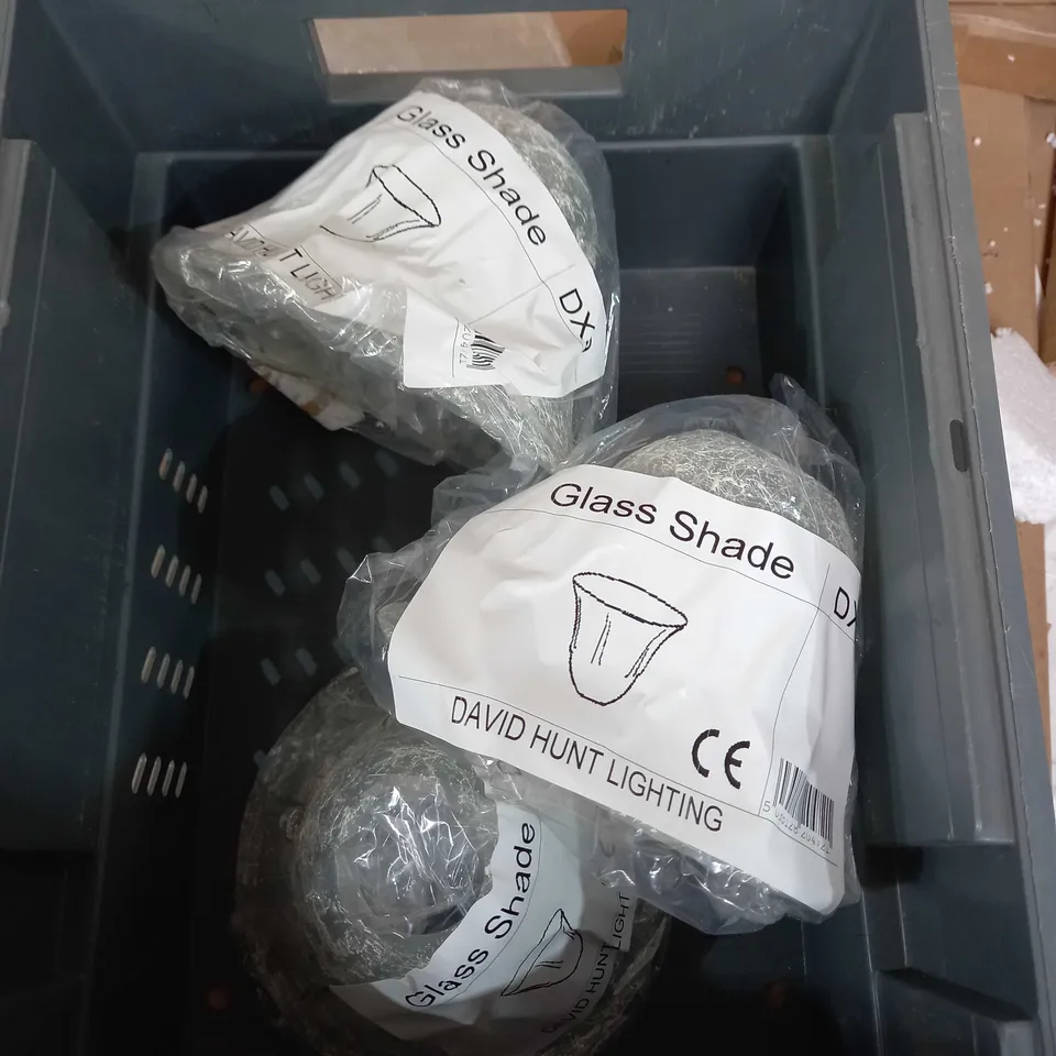 LOT OF 3 DAVID HUNT LIGHTING GLASS SHADES
