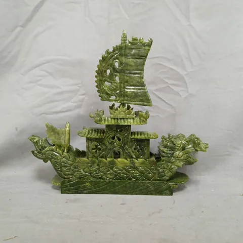 UNBRANDED JADE DRAGON BOAT ORNAMENT - COLLECTION ONLY