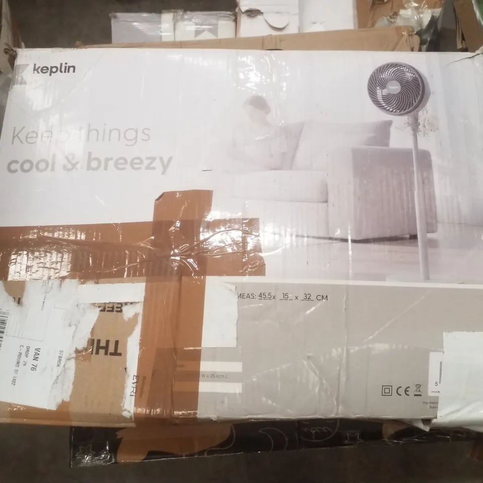 BOXED KEPLIN 10" STRONG AIRFLOW OSCILLATING FAN - WHITE