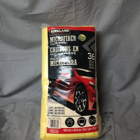 KIRKLAND MICROFIBER TOWELS – 36 PACK, YELLOW, 40.6 X 40.6 CM