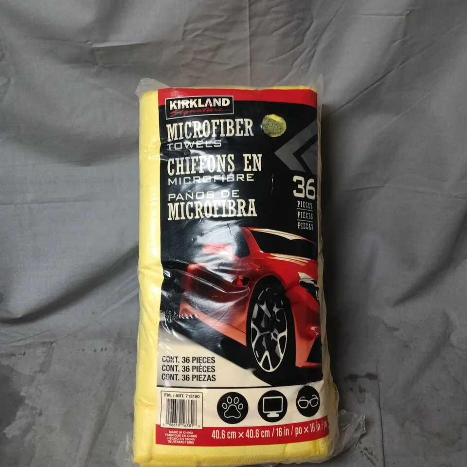 KIRKLAND MICROFIBER TOWELS – 36 PACK, YELLOW, 40.6 X 40.6 CM