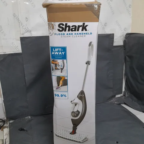 BOXED SHARK FLOOR AND HANDHELD STEAM CLEANER