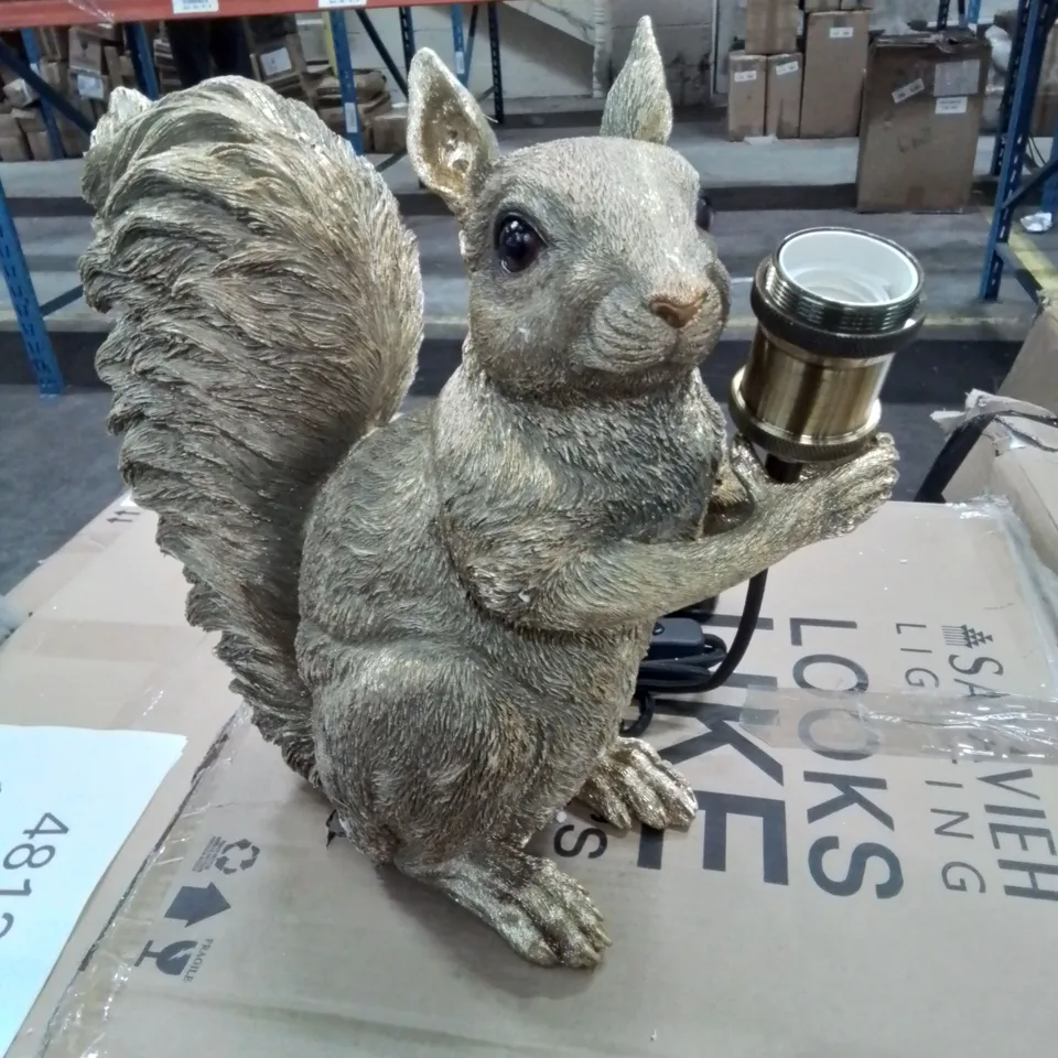 A BOXED SQUIRREL TABLE/DESK LAMP