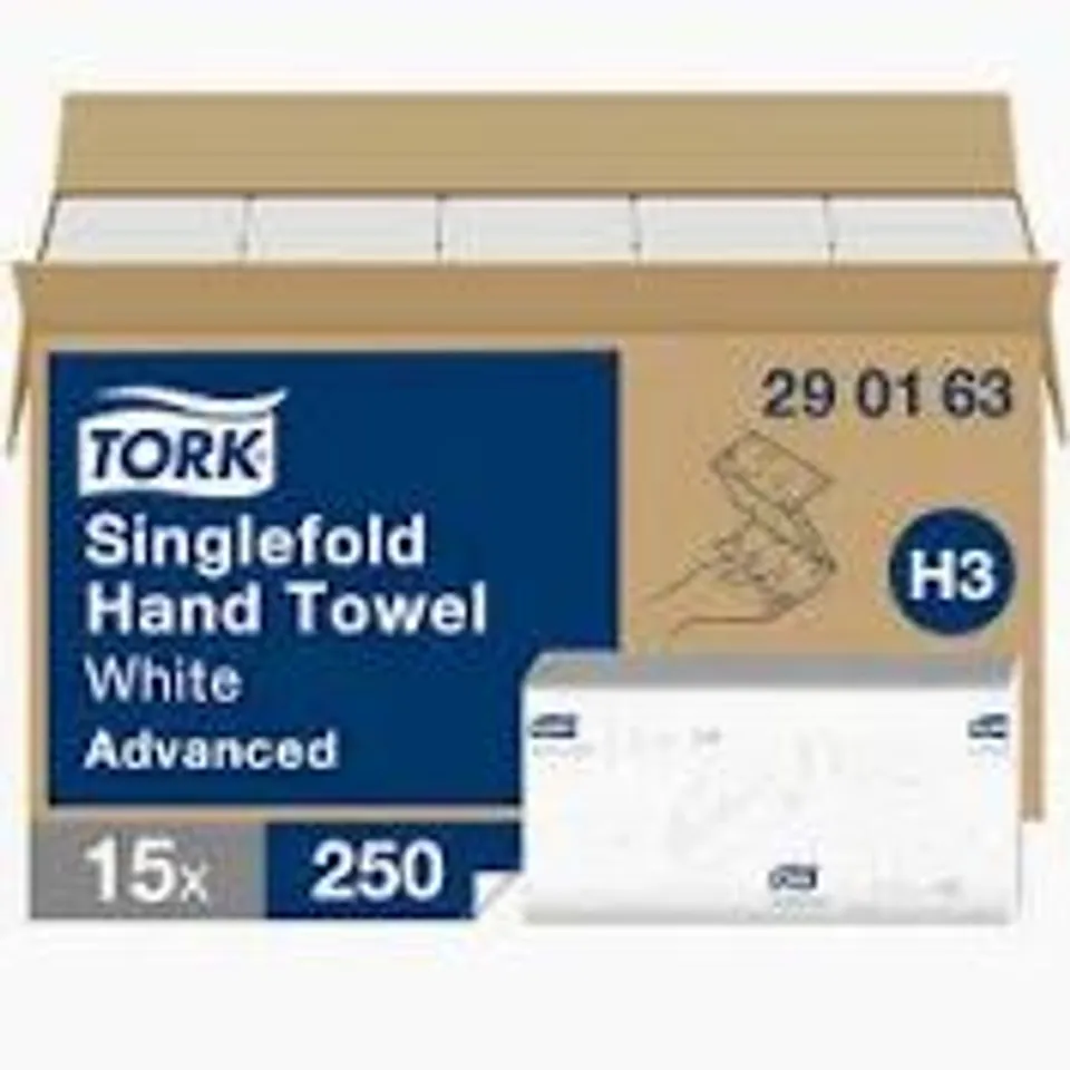 TORK SINGLEFOLD HAND TOWEL – WHITE, ADVANCED (BOXED)