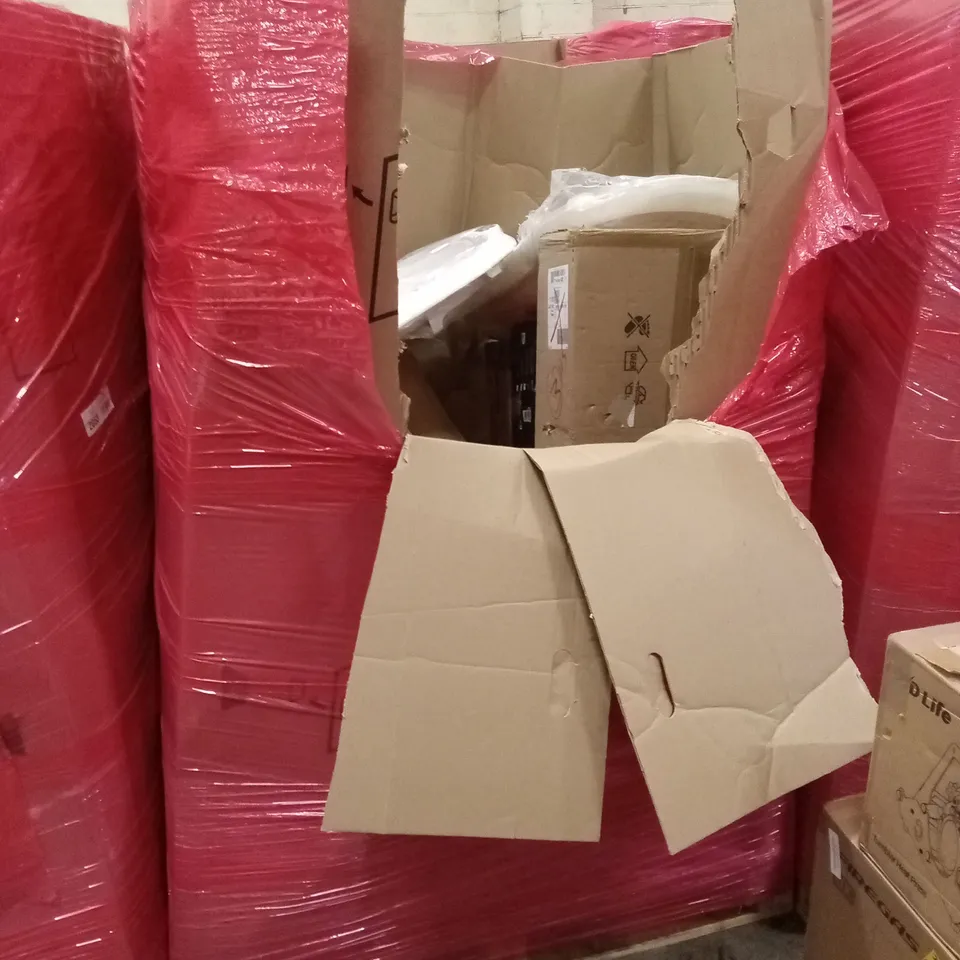 PALLET OF ASSORTED HOUSEHOLD GOODS AND PRODUCTS TO INCLUDE; TUMBLER HEAT PRESSURE, FOLDABLE WHEELY BOX, COOKER HOOD ETC
