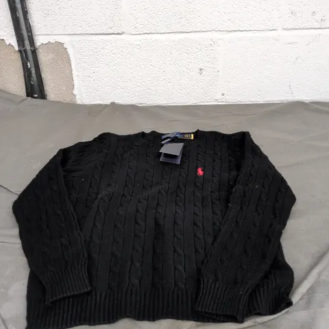 POLO RALPH LAUREN BLACK SMALL JUMPER WITH TAGS