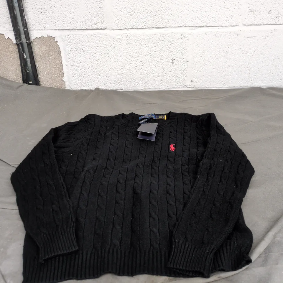 POLO RALPH LAUREN BLACK SMALL JUMPER WITH TAGS