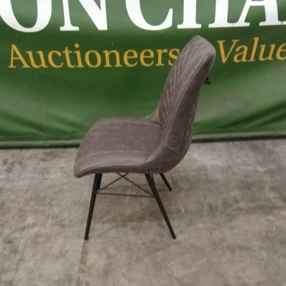 EMERSON DINING CHAIR IN GREY LEATHER