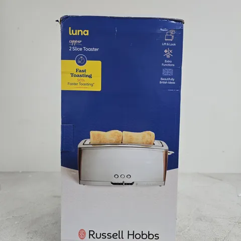 RUSSELL HOBBS LUNA COPPER 2-SLICE TOASTER – BOXED