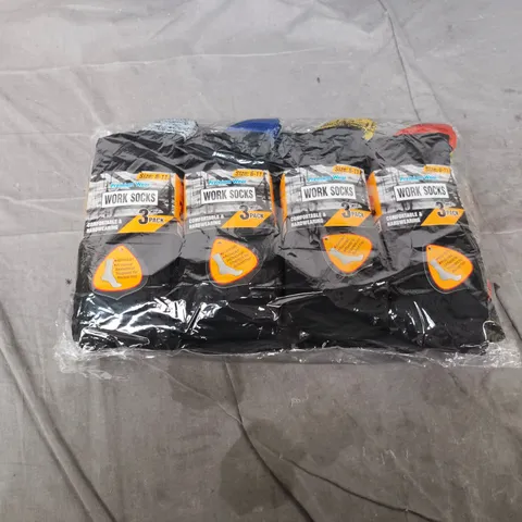 PREMIUM WEAR - WORK SOCKS – 3-PACK, SIZE 6-11 (PACK OF 4)