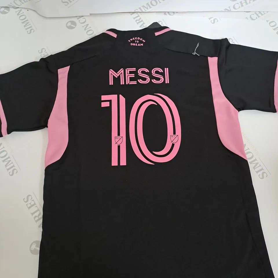 INTER MIAMI AWAY SHIRT WITH MESSI 10 ON THE BACK SIZE 24