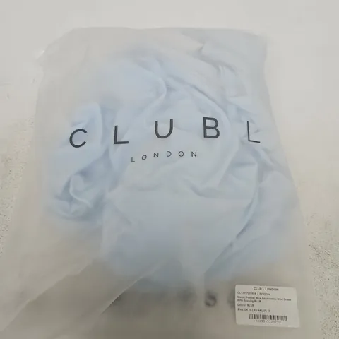 CLUB L LONDON POWDER BLUE ASYMMETRIC MAXI DRESS - UK 16