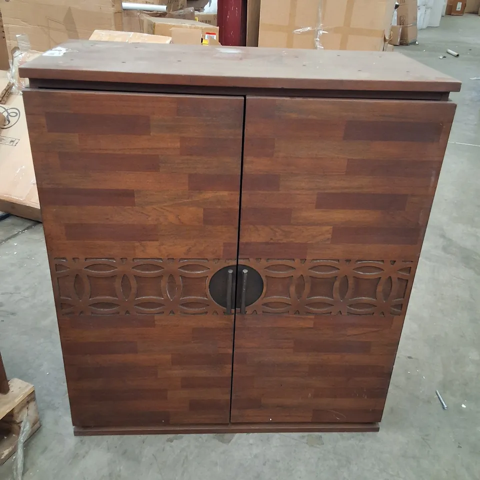 BUILT DECORATIVE 2-DOOR UNIT IN WALNUT FINISH