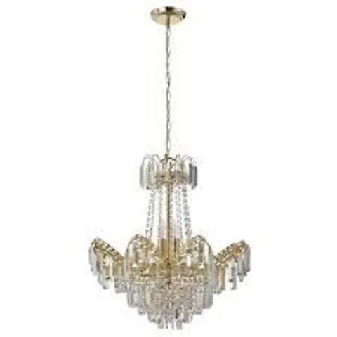 BOXED SLATINGTON 9-LIGHT CRYSTAL CHANDELIER 