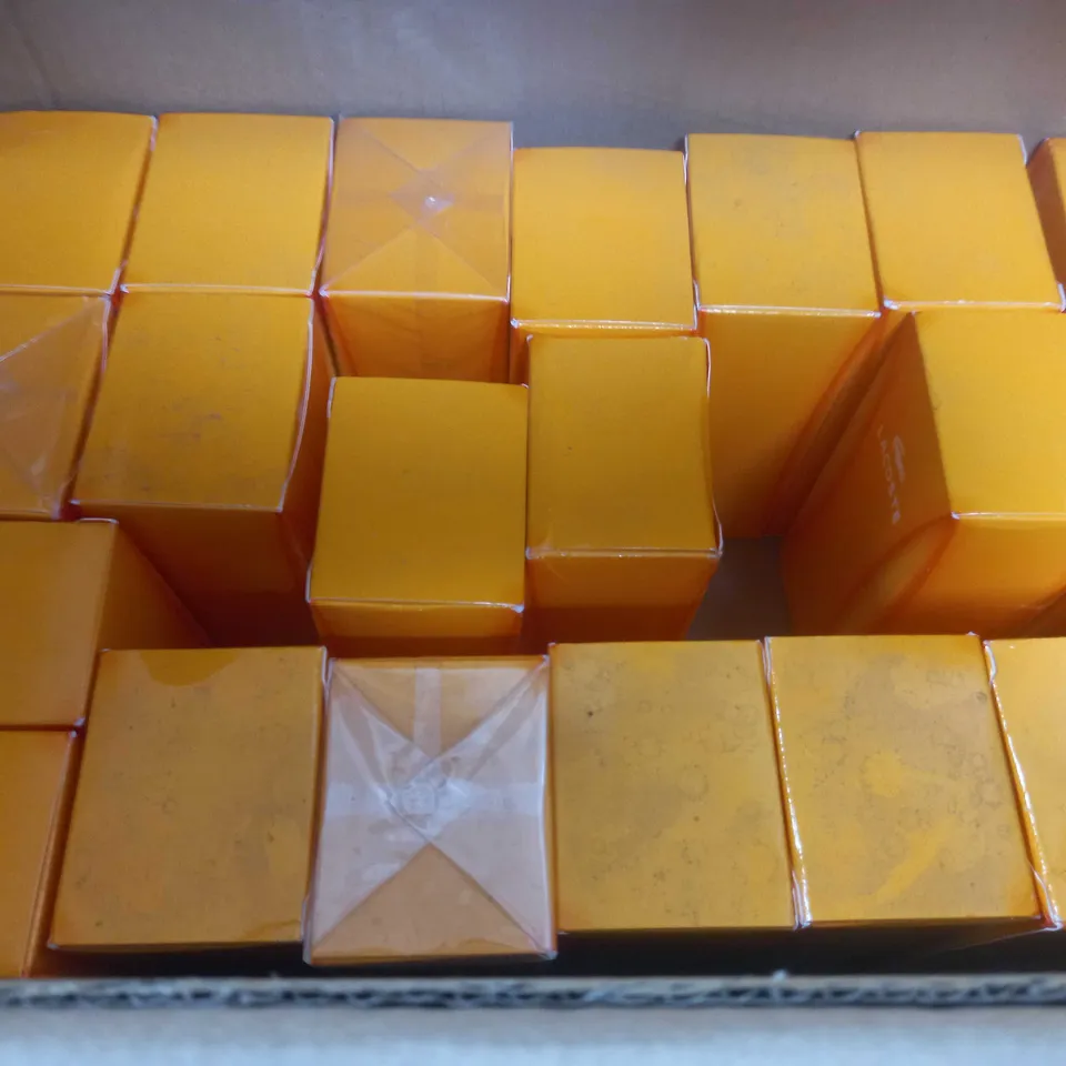 BOX OF APPROX 20 LACOSTE TOUCH OF SUN POUR FEMME BODY LOTION 