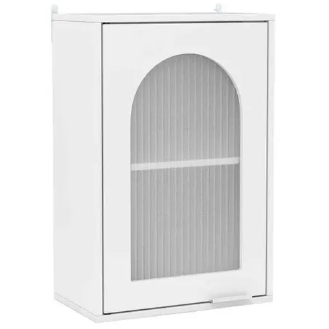 BOXED BATHROOM WALL CABINET WITH TEMPERED GLASS DOOR AND ADJUSTABLE SHELF -WHITE (1 BOX)