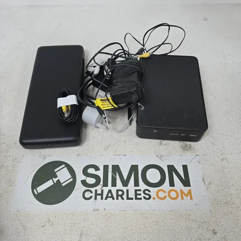 APPROXIMATELY 8 ASSORTED HOUSEHOLD ITEMS TO INCLUDE ROUTERS, CABLES, REMOTES, ETC