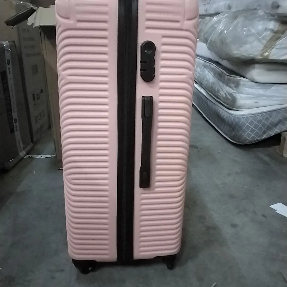 BOXED NEO PINK HARD SHELL LUGGAGE SUITCASE