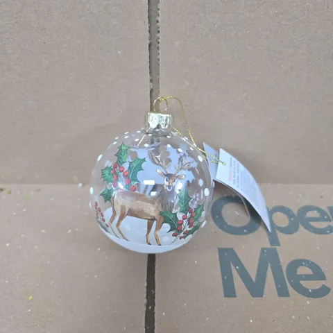BOX OF 12 GISELA GRAHAM REINDEER CHRISTMAS TREE BAUBLES