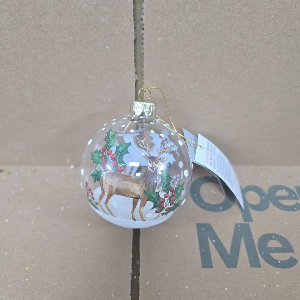 BOX OF 12 GISELA GRAHAM REINDEER CHRISTMAS TREE BAUBLES