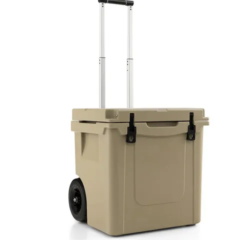 BOXED EYDIE REBRILLIANT 100L ICE CHEST WITH WHEELS IN BROWN (1 BOX)